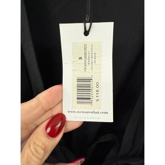 WeWoreWhat black dress Midi NWT Small ($118) professional event pockets - Picture 9 of 9